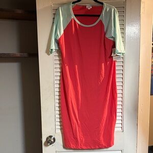 Coral and Mint Women's Dress Lula Roe Julia